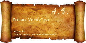 Anton Veréna névjegykártya